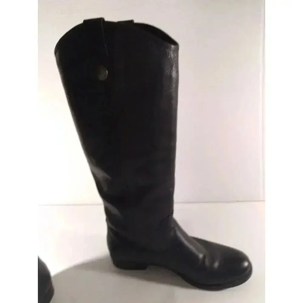 Merona Leather Boots Black Sz 8.5 Western Boho Biker Rodeo